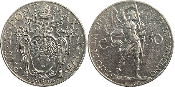 1933/34 Vatican 50 Centesimi